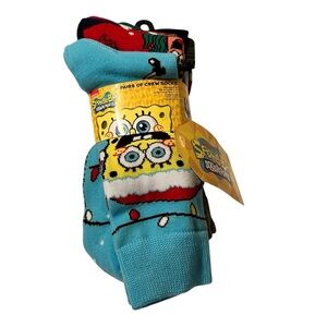 SpongeBob Socks 6 pairs of Crew Socks Various Designs Sizes 6-12 Mens NWT